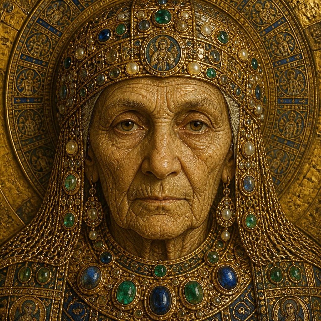 close-up portrait of an elderly person with expressive weathered features