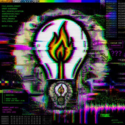 a light bulb with a flame inside of it