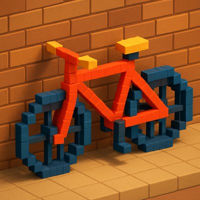 bicyle resting against a wall