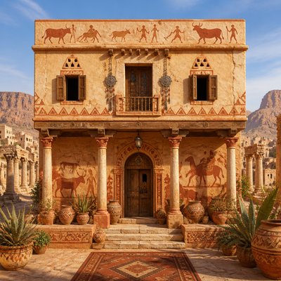 house with front view — Algerian Art Style