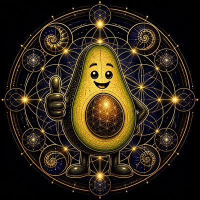 a happy avocado character giving a thumbs up, bold readable design on a plain background, no text