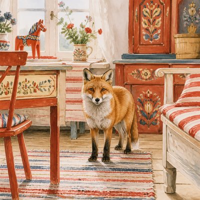animal standing in natural pose — Swedish Art Style