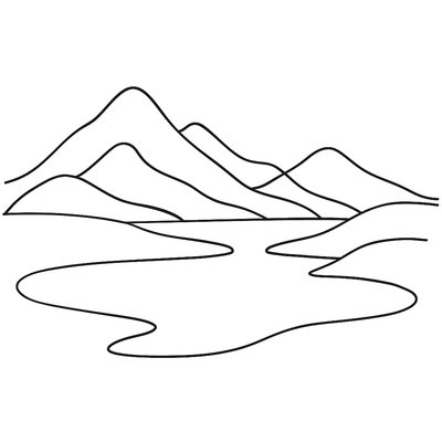 serene landscape with mountains and water