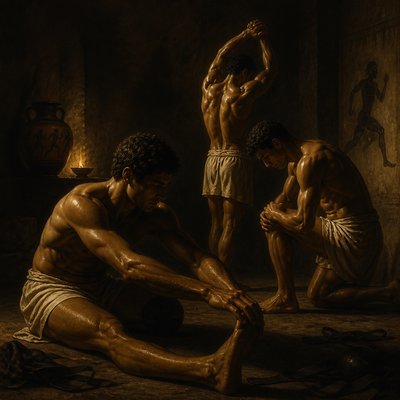 ancient greek athletes stretching