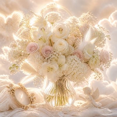 bouquet of flowers in a glass vase