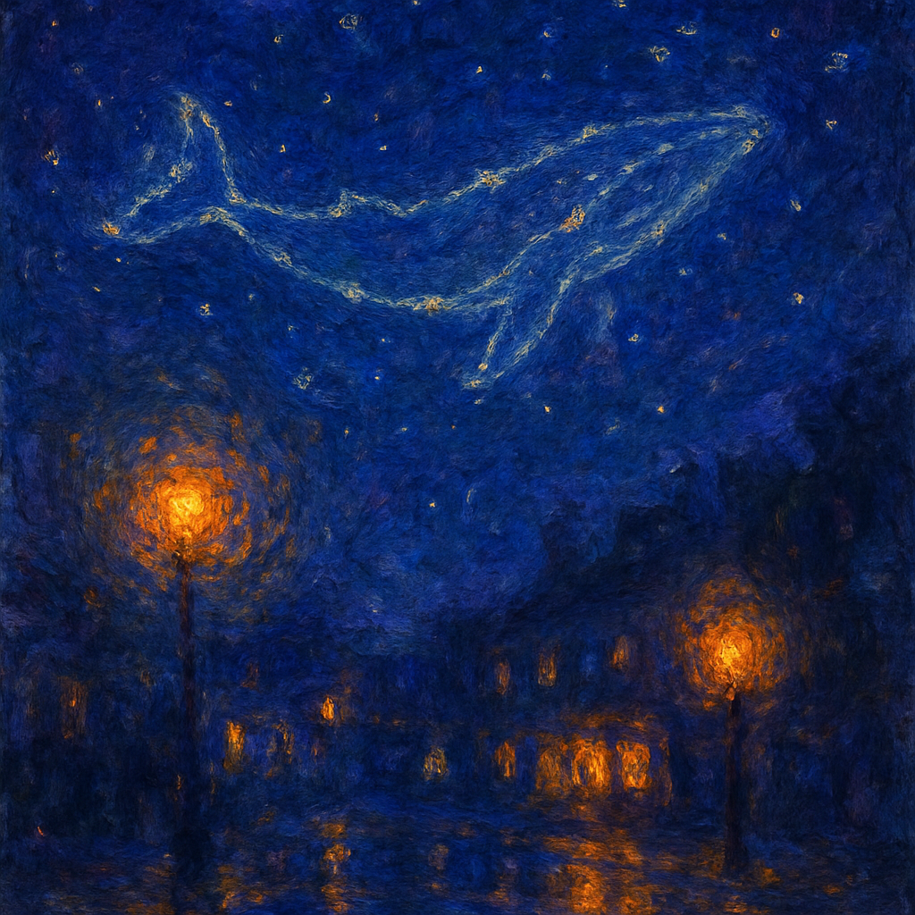 Cetus in the starry night sky.