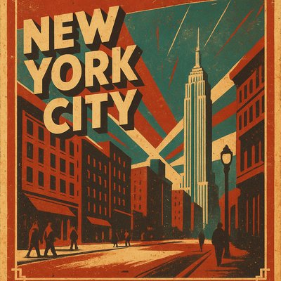 Vintage Poster Design Style Transfer Example