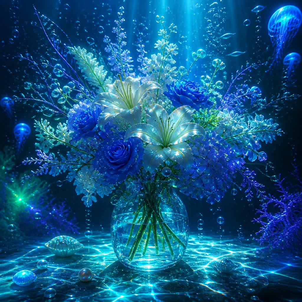 bouquet of flowers in a glass vase