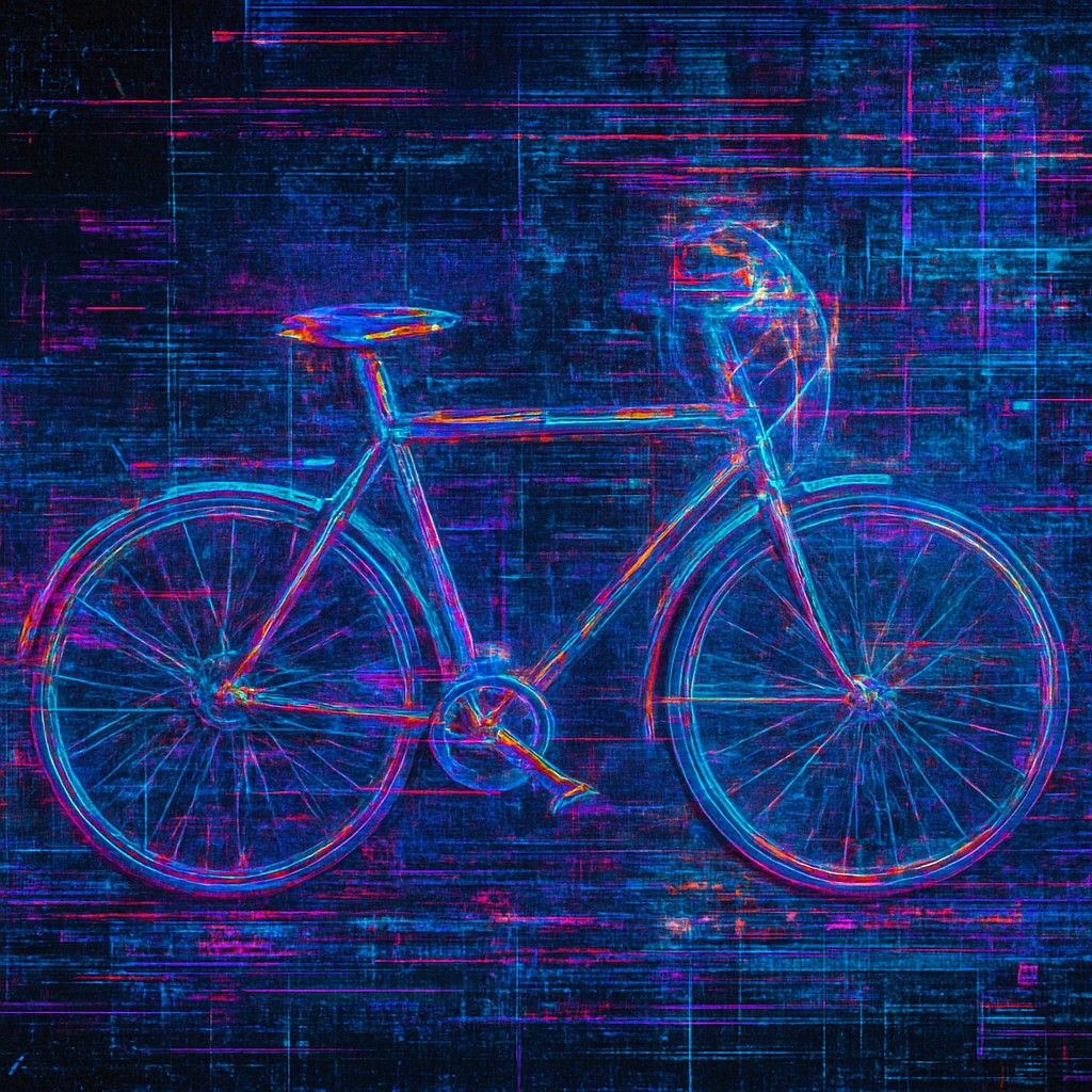 bicyle resting against a wall