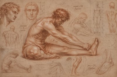ancient greek athlete doing stretching exercises