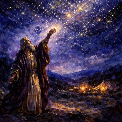“And he brought him forth abroad, and said, Look now toward heaven, and tell the stars, if thou be able to number them: and he said unto him, So shall thy seed be. And he believed in the LORD; and he counted it to him for righteousness.” (Genesis 15:5-6, KJV)
