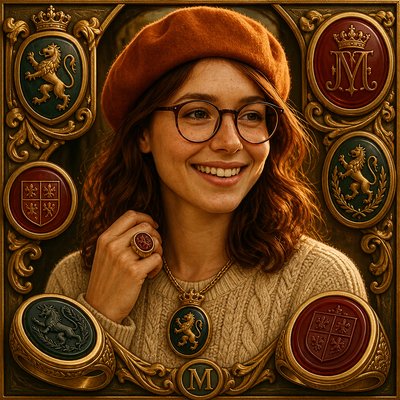 Signet & Heraldic Jewelry Design Style Transfer Example