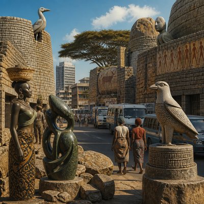 urban street with city activity