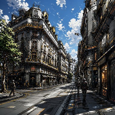 Mecha Anime Art Style Style Transfer Example