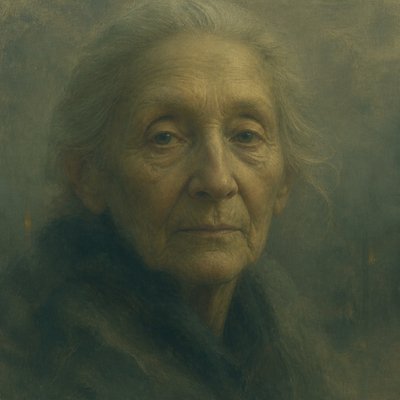 close-up portrait of an elderly person with expressive weathered features