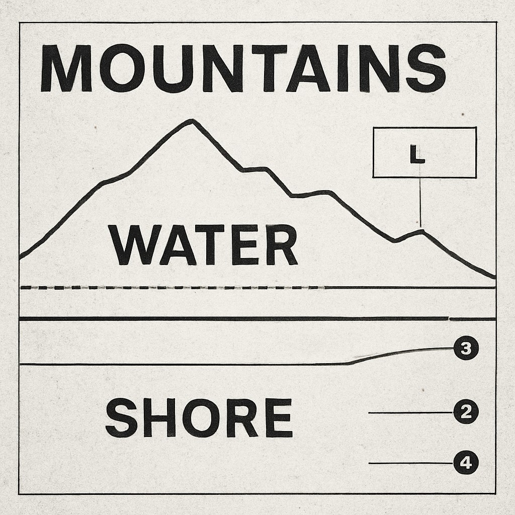 serene landscape with mountains and water