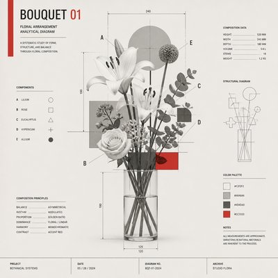 bouquet of flowers in a glass vase