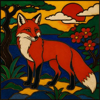animal standing in natural pose — Cloisonnism Art Style