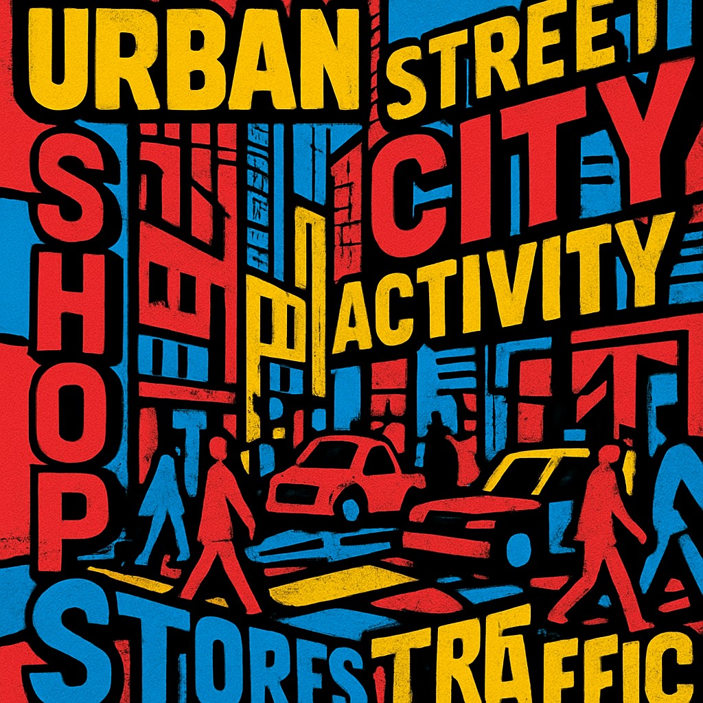 urban street with city activity