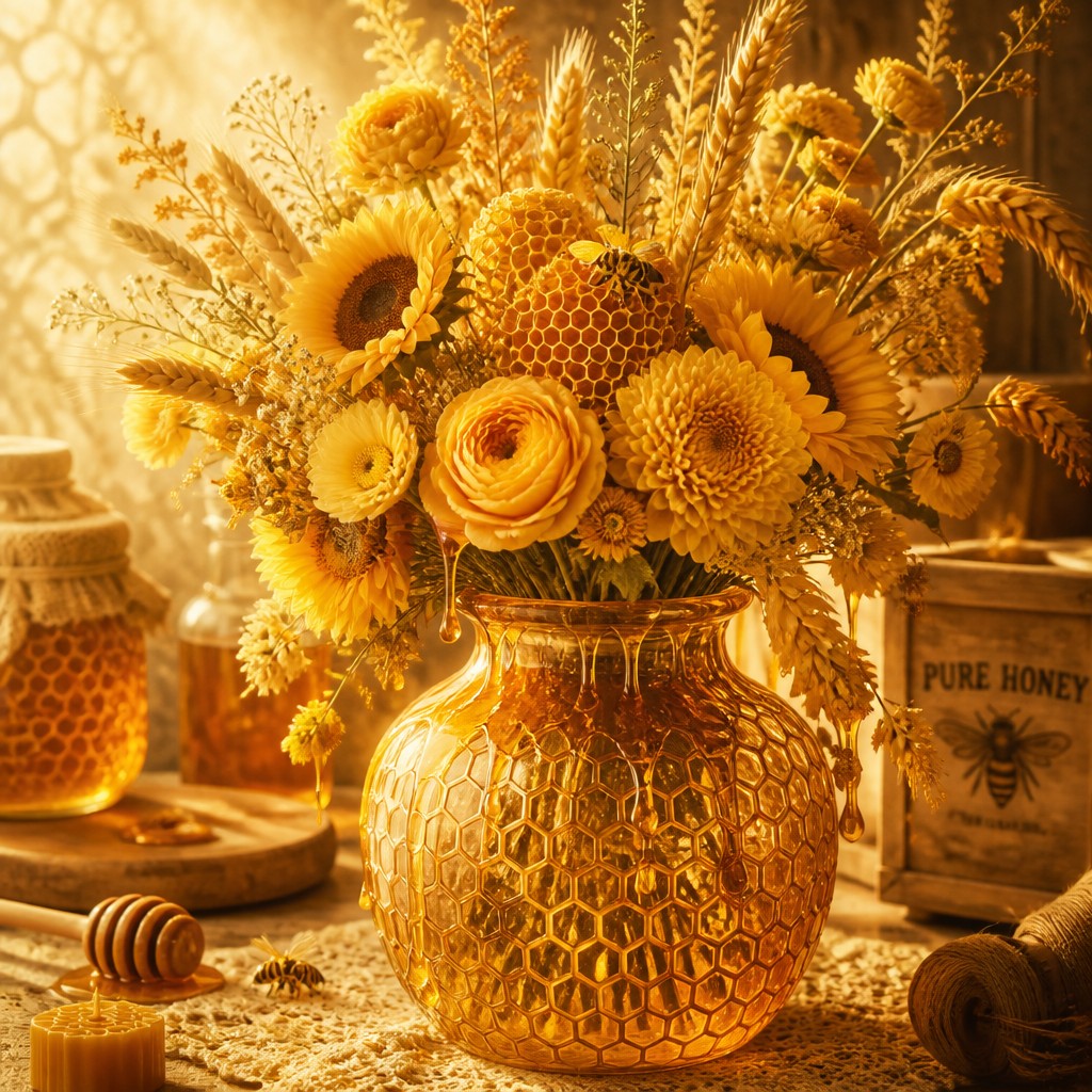 bouquet of flowers in a glass vase — Honeycore Aesthetic