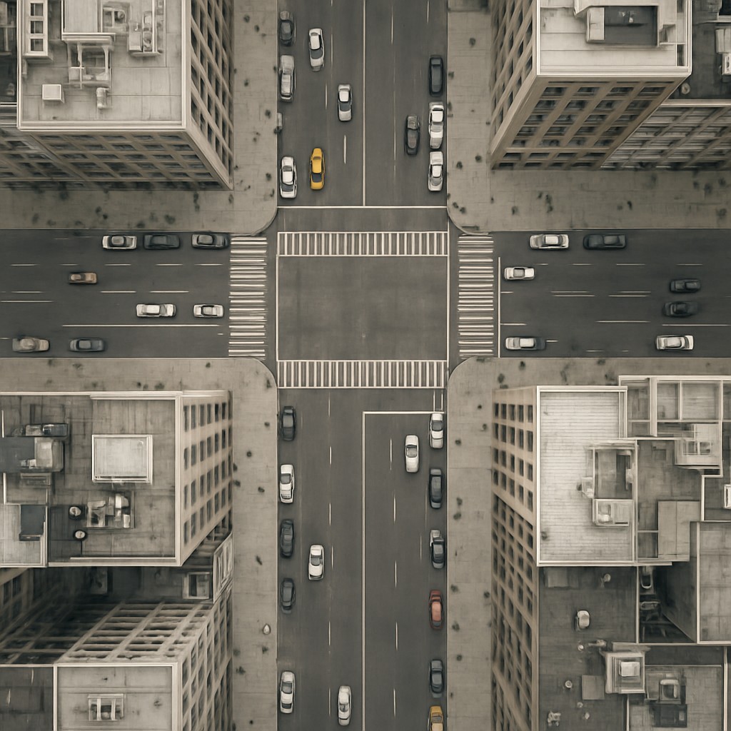 urban street with city activity
