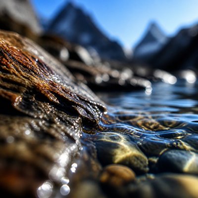 serene landscape with mountains and water