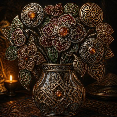 bouquet of flowers in a glass vase