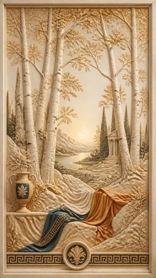 a serene birch forest in soft morning light, no people, no text