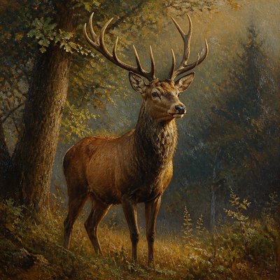 animal standing in natural pose — Oil Painting Art Style