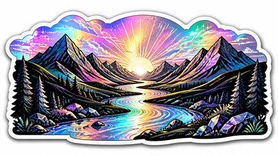 a vast valley with a river winding toward distant mountains at sunrise, no people, no text