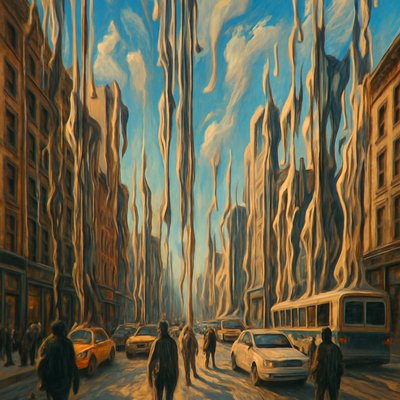 urban street with city activity