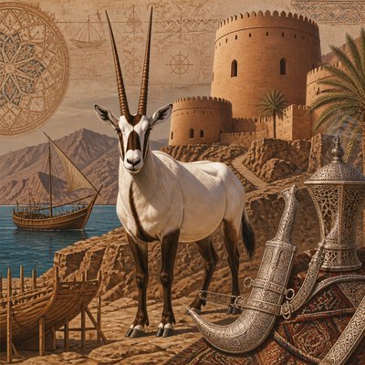 animal standing in natural pose — Omani Art Style