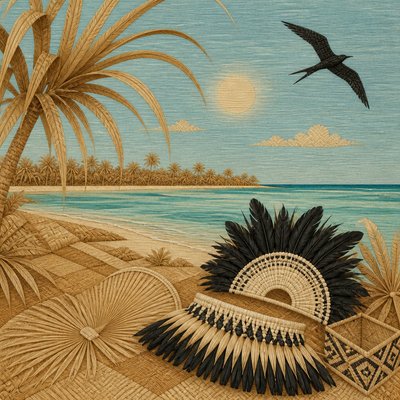 wide landscape with natural scenery — Nauruan Art Style
