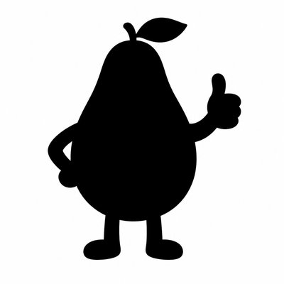 a happy avocado character giving a thumbs up, bold readable design on a plain background, no text