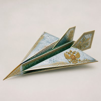 a paper plane, clean minimal composition on a plain background, no text