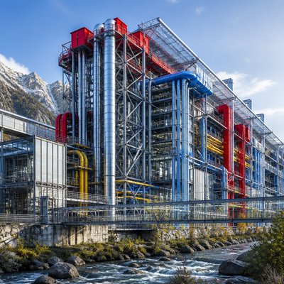 wide landscape with natural scenery — High-Tech Architecture