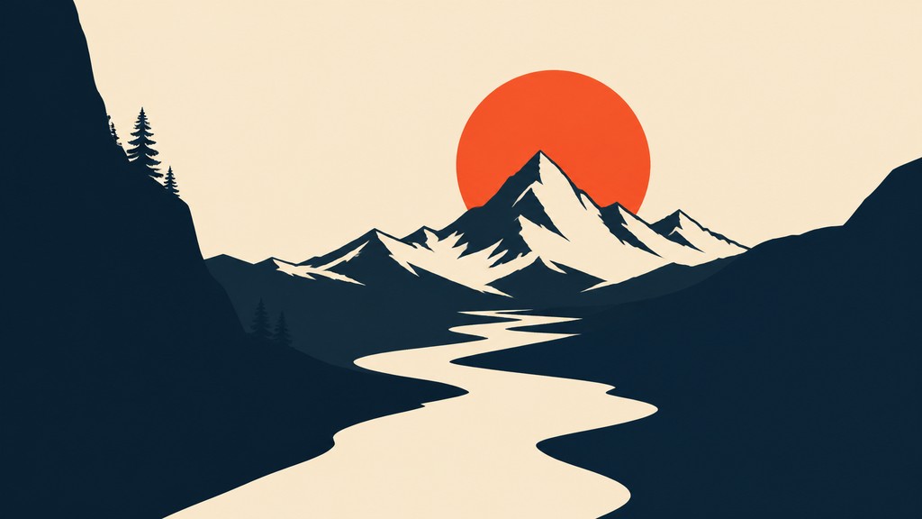 a vast valley with a river winding toward distant mountains at sunrise, no people, no text