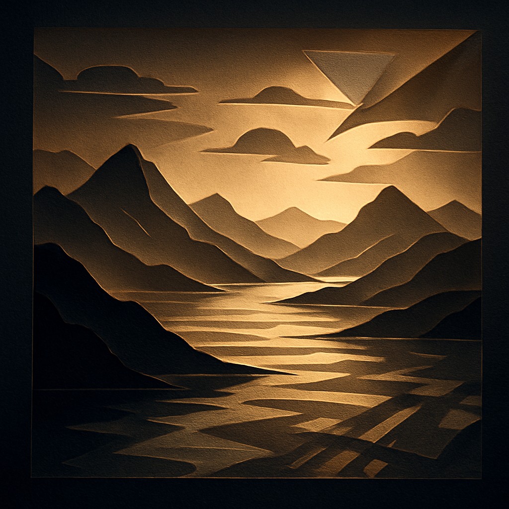 serene landscape with mountains and water