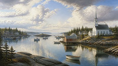 sweeping panoramic landscape with a dramatic sky