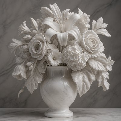 bouquet of flowers in a glass vase