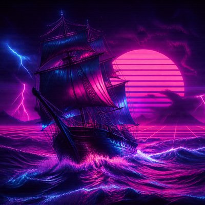 sailing ship on a stormy sea