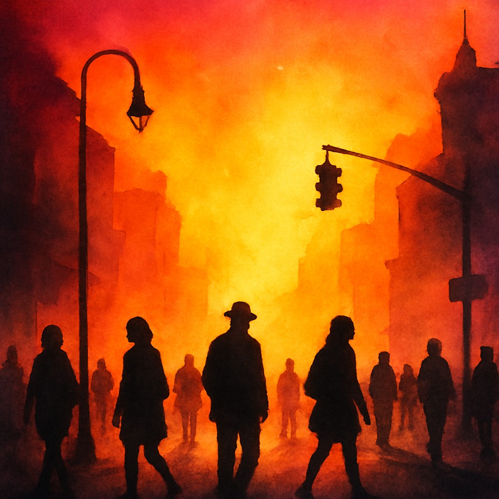 urban street with city activity
