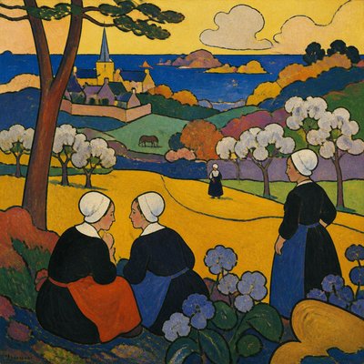 wide landscape with natural scenery — Pont-Aven Art Style