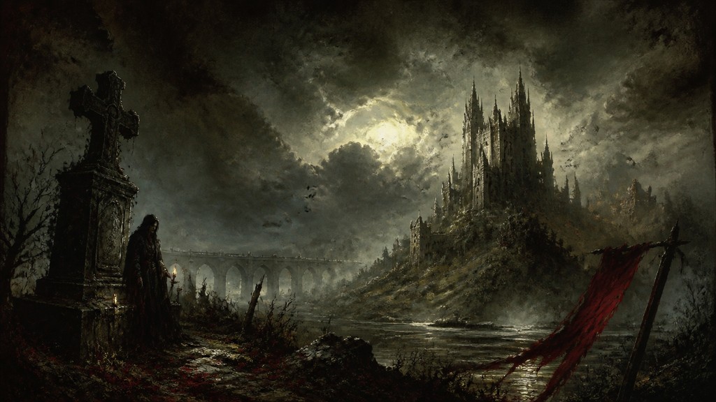 sweeping panoramic landscape with a dramatic sky