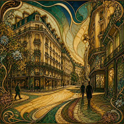 Art Nouveau Architecture Art Style Transfer Example