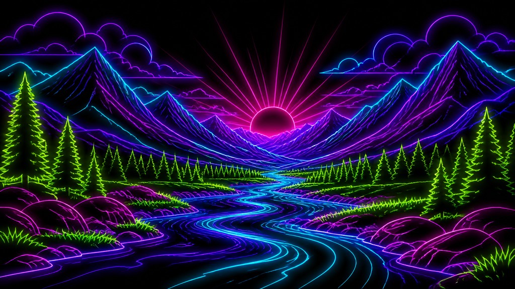 a vast valley with a river winding toward distant mountains at sunrise, no people, no text