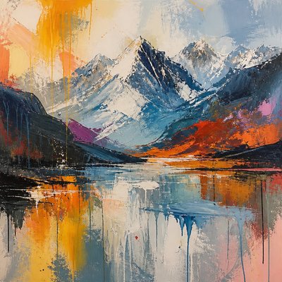 serene landscape with mountains and water
