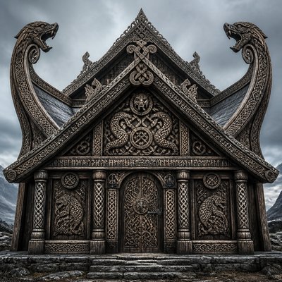 house with front view — Viking Art Style