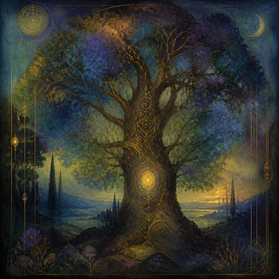 a tree in nature — Symbolism Art Style