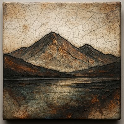 serene landscape with mountains and water